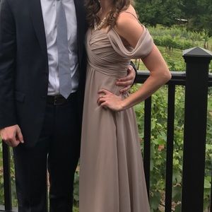 Bridesmaid dress, taupe, worn once.
